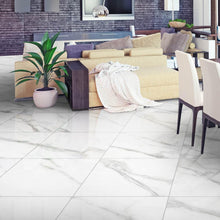 Carrara Satin Glazed Porcelain Floor Tile 600x600mm Added