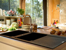 Franke Maris Onyx Black Double Sink And 2 Strainer Wastes 1160x500x200mm