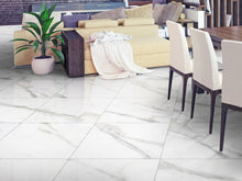 Carrara Satin Glazed Porcelain Floor Tile 600x600mm