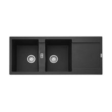 Franke Maris Onyx Black Double Sink And 2 Strainer Wastes 1160x500x200mm