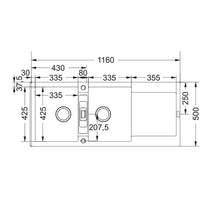 Franke Maris Onyx Black Double Sink And 2 Strainer Wastes 1160x500x200mm